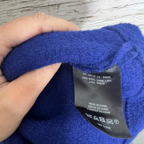 Anthropologie Sparrow large  Wool Blue Peplum Dress size large - Picture 9 of 9